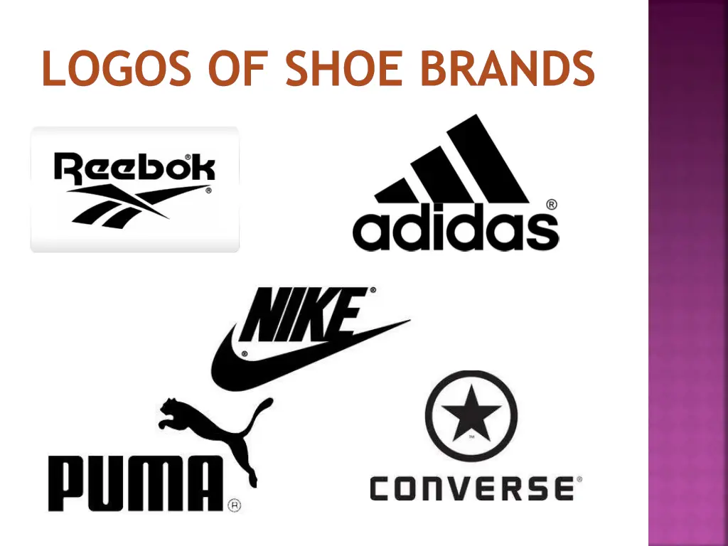 logos of shoe brands