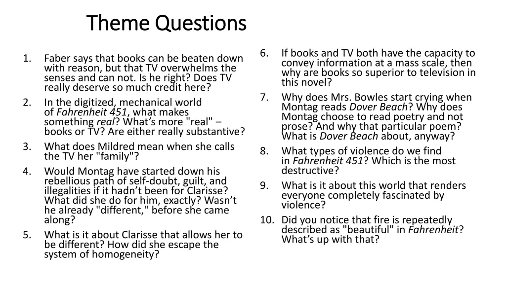 theme questions theme questions 1