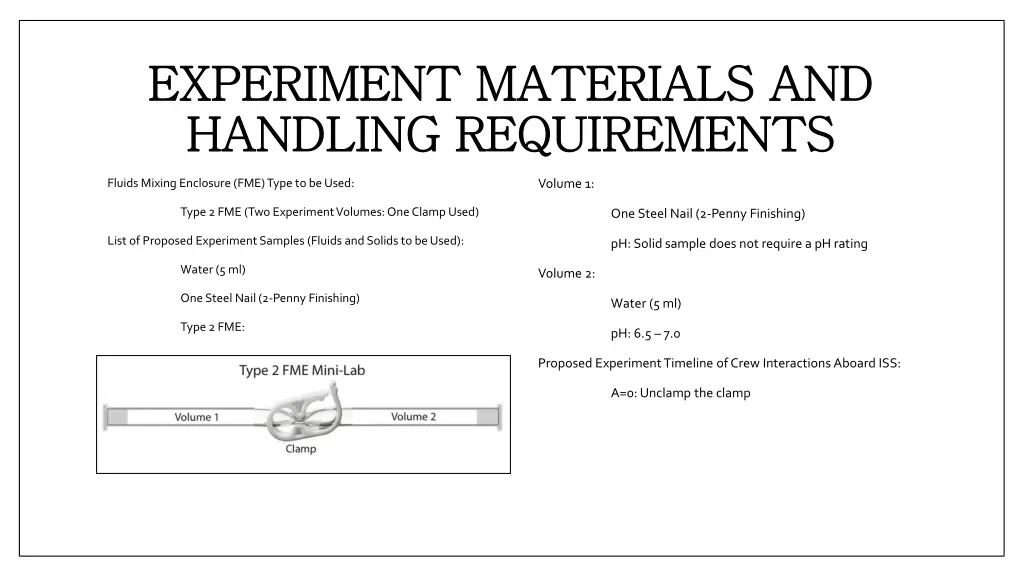 experiment materials and experiment materials