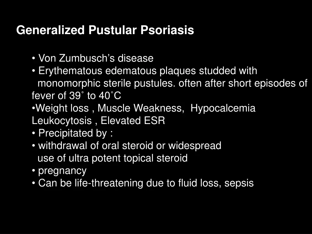 generalized pustular psoriasis