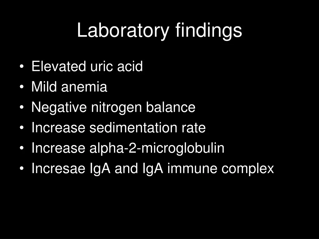 laboratory findings