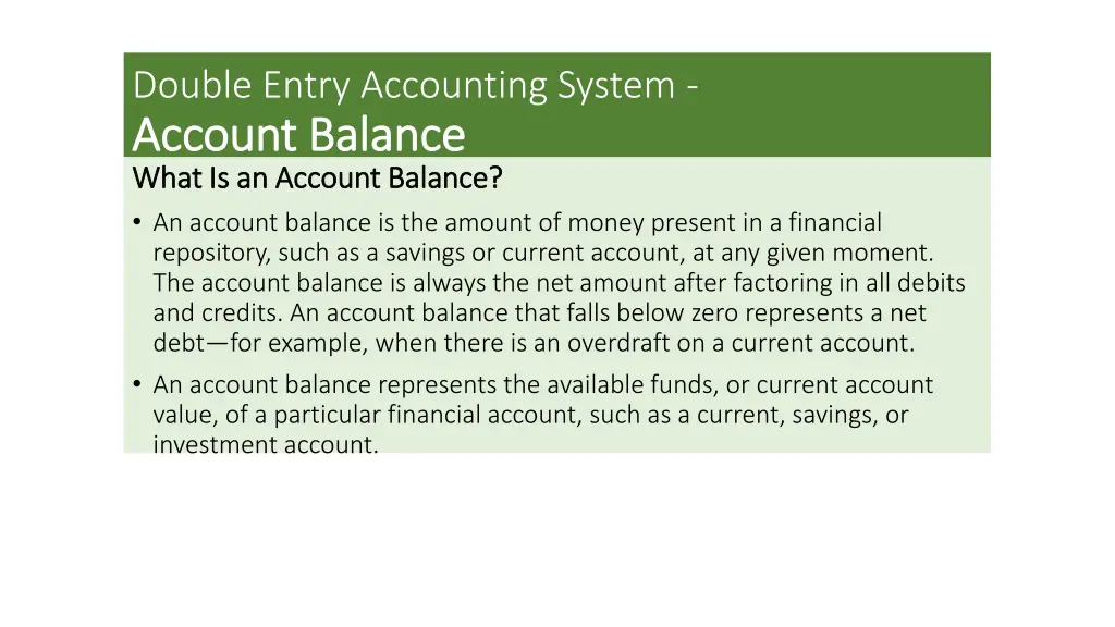 double entry accounting system account balance