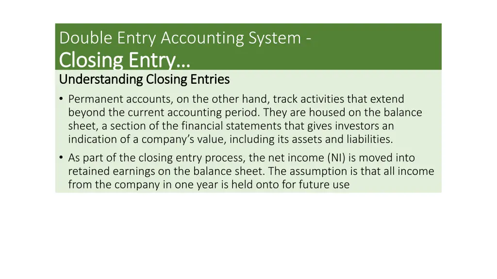 double entry accounting system closing entry 2