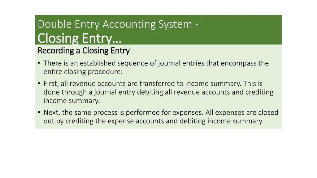 double entry accounting system closing entry 3