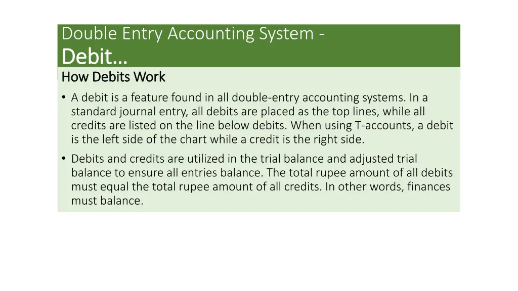 double entry accounting system debit debit