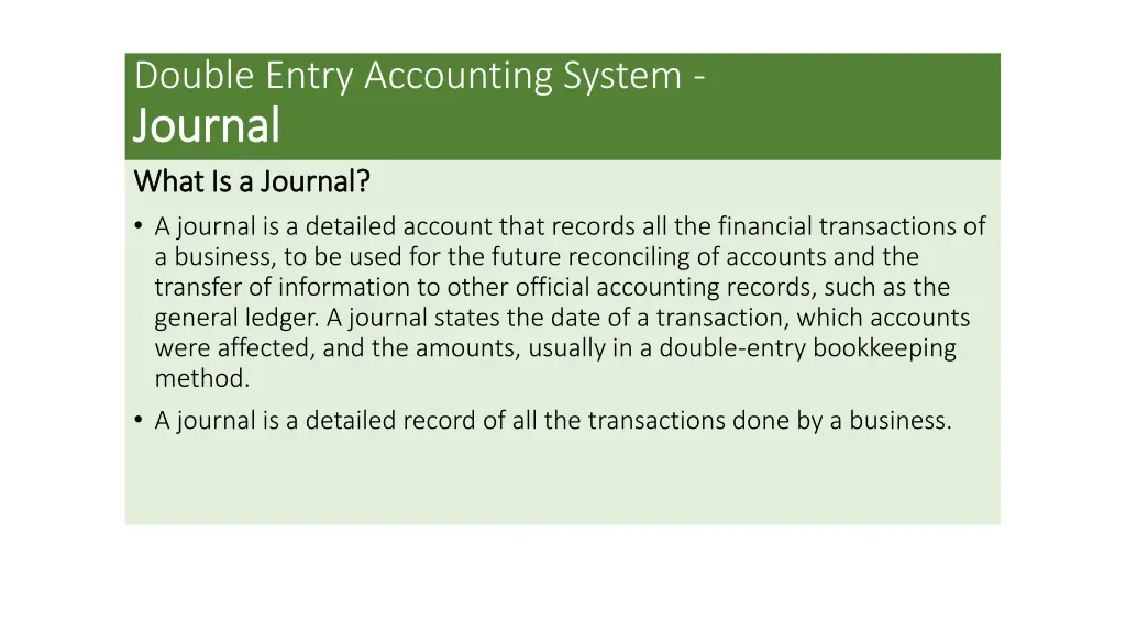double entry accounting system journal journal