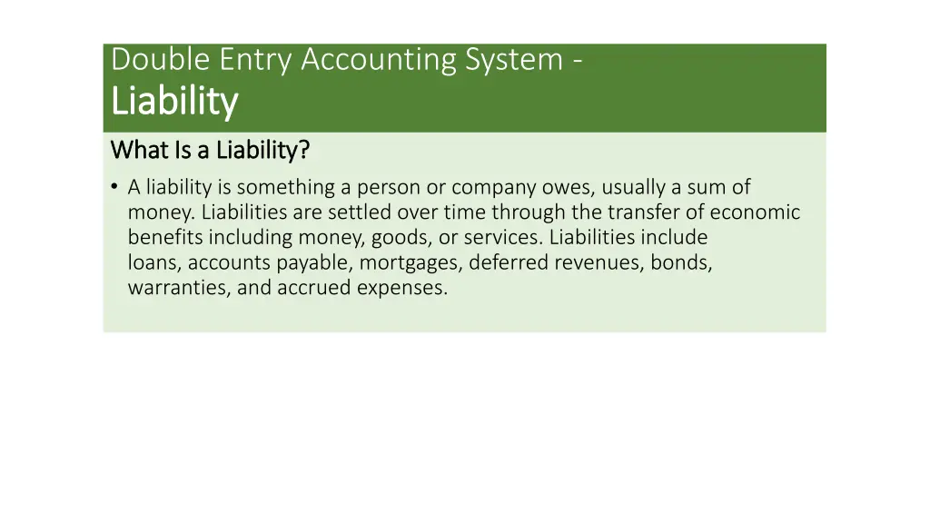 double entry accounting system liability