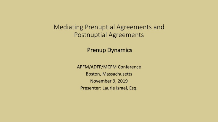 mediating prenuptial agreements and postnuptial