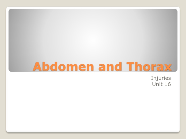 abdomen and thorax