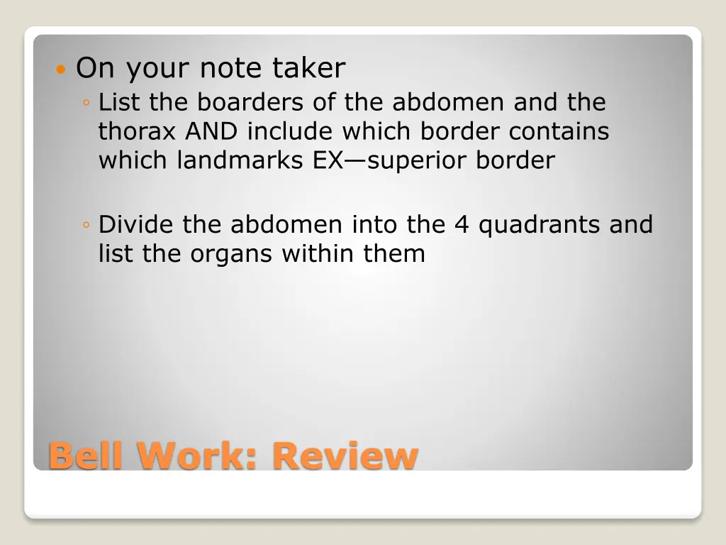 on your note taker list the boarders