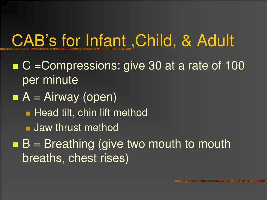 cab s for infant child adult