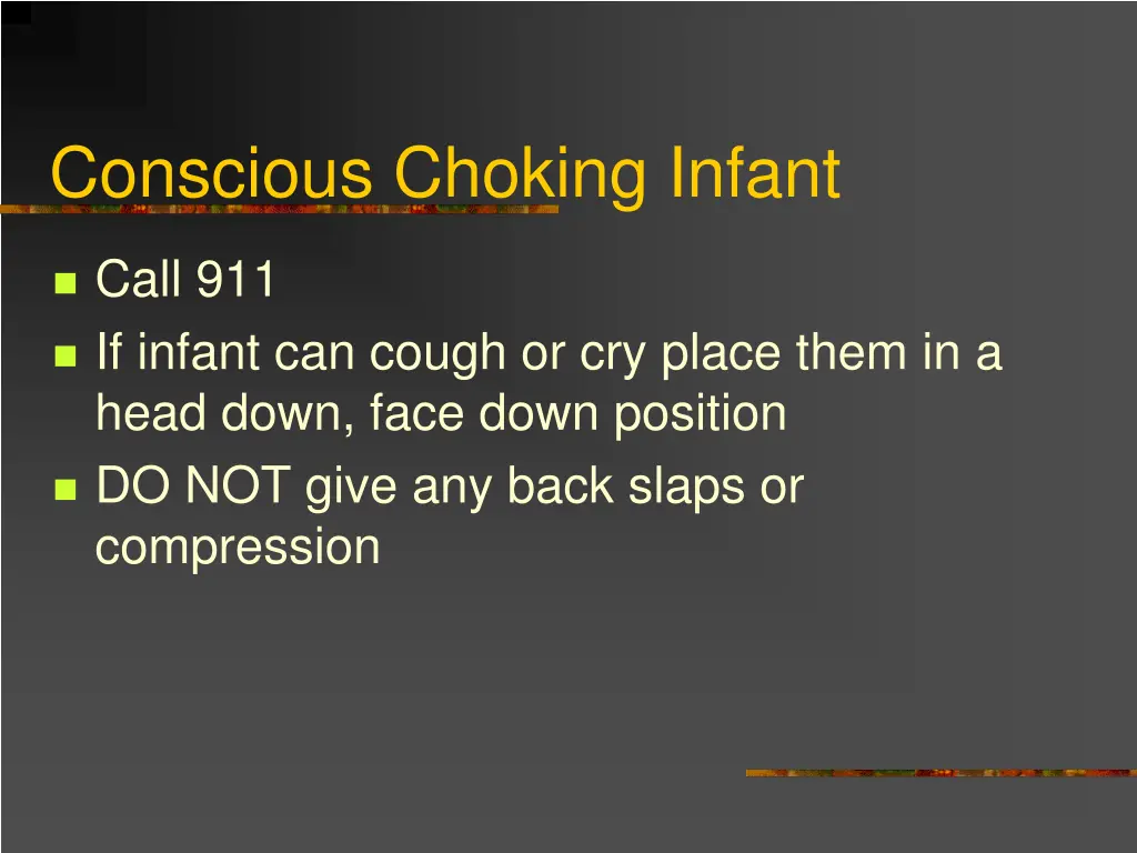 conscious choking infant