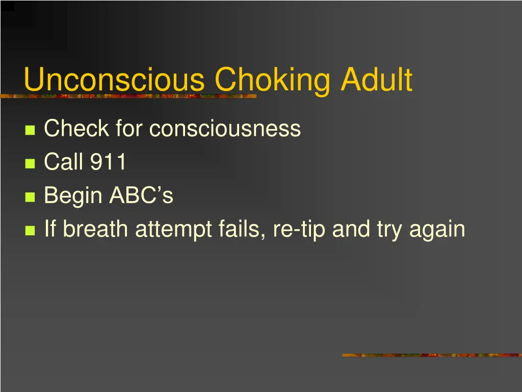 unconscious choking adult