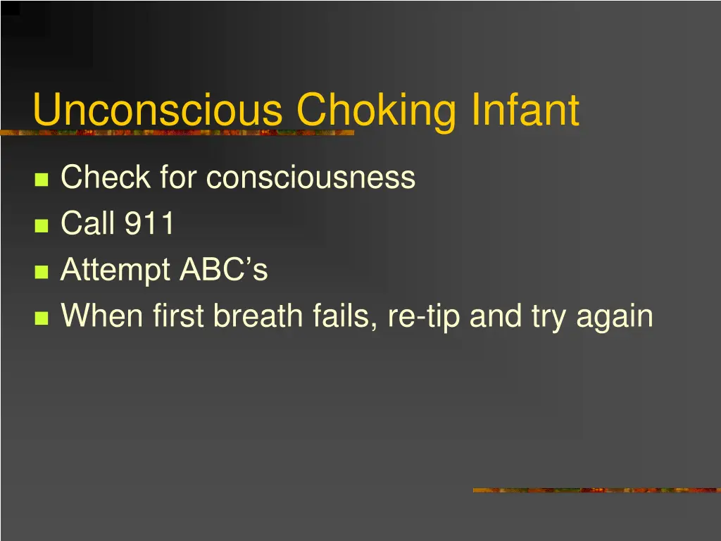 unconscious choking infant