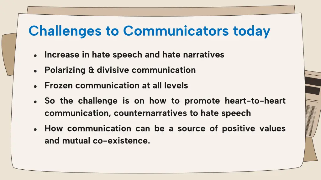 challenges to communicators today