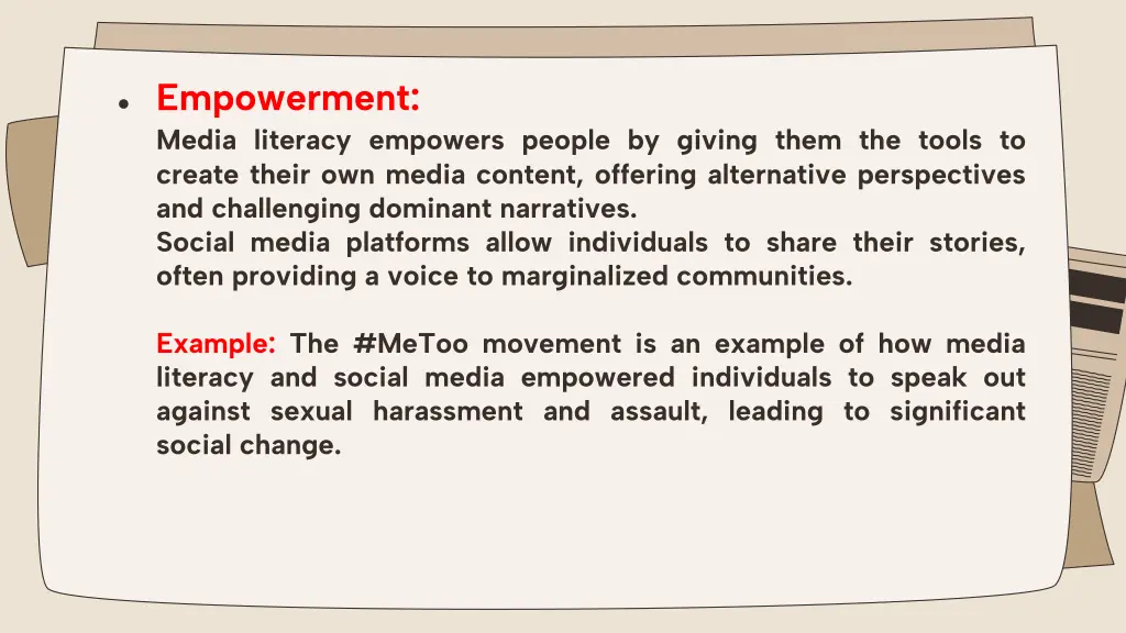 empowerment media literacy empowers people
