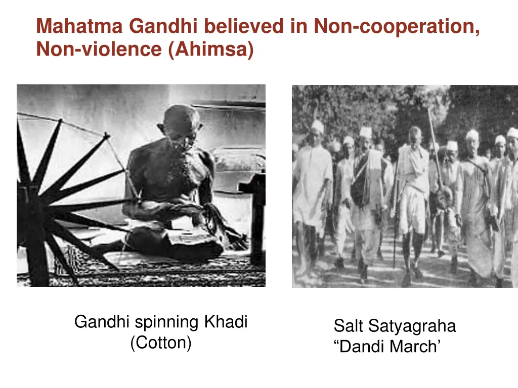 mahatma gandhi believed in non cooperation