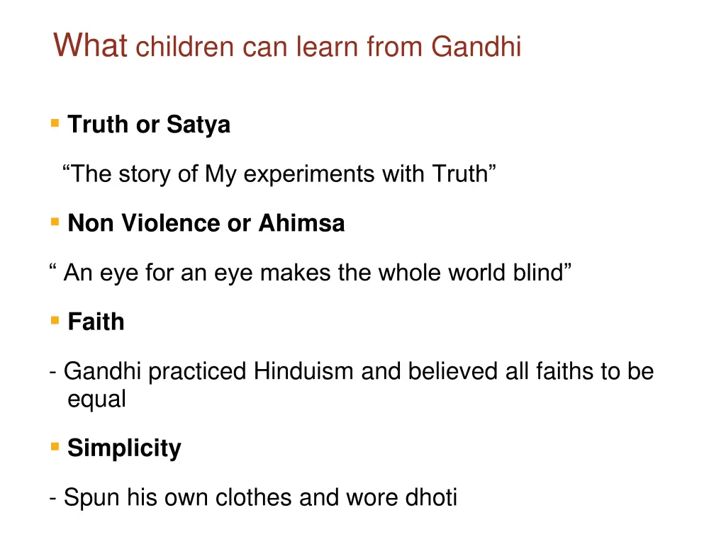what children can learn from gandhi