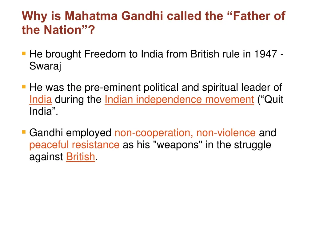 why is mahatma gandhi called the father