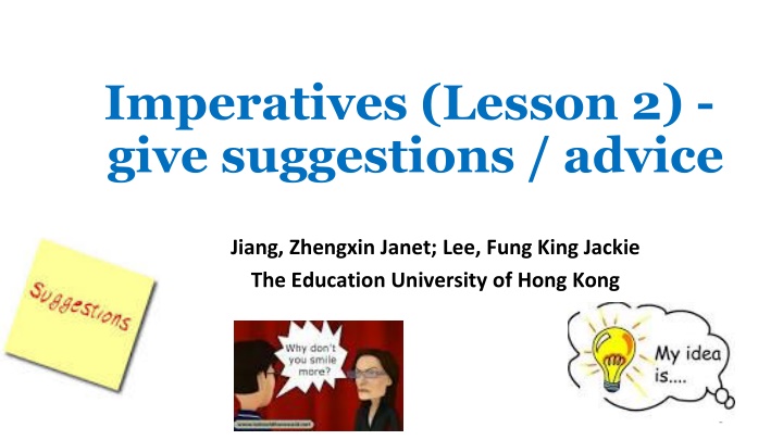 imperatives lesson 2 give suggestions advice