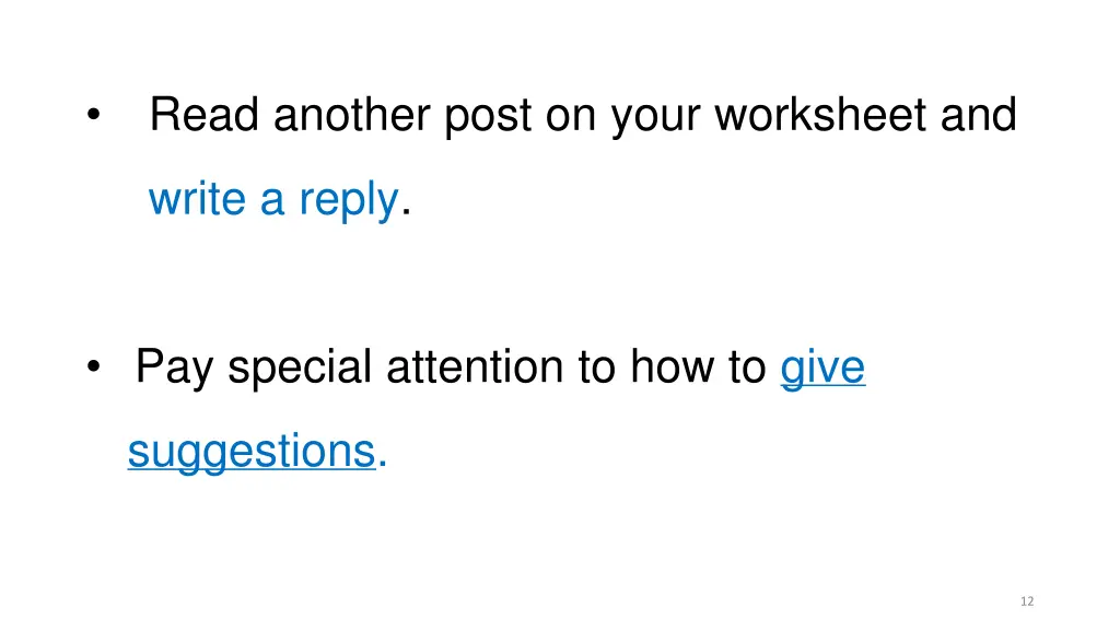 read another post on your worksheet and