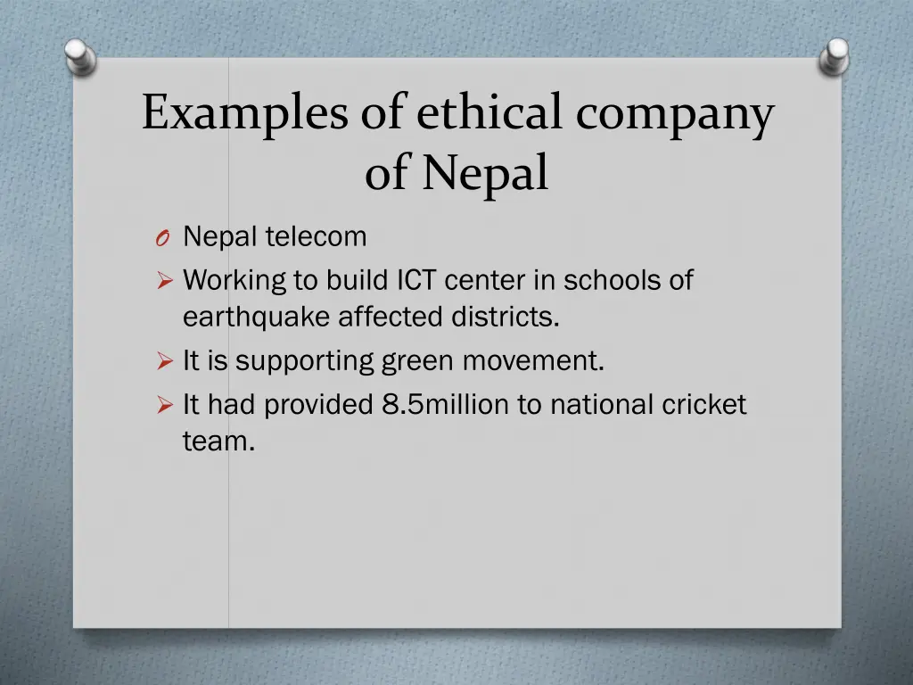examples of ethical company of nepal