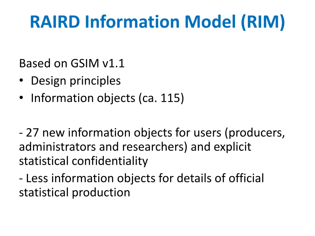 raird information model rim