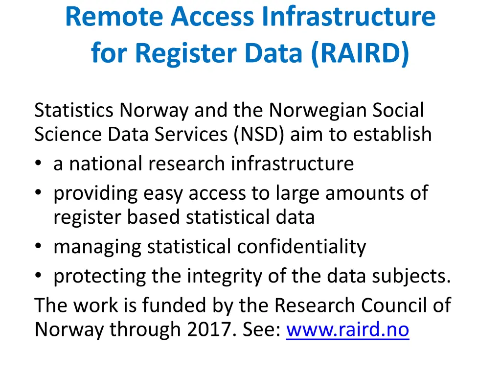 remote access infrastructure for register data