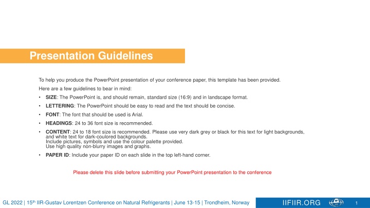 presentation guidelines