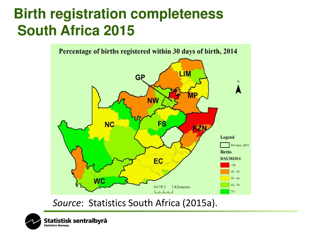 birth registration completeness south africa 2015