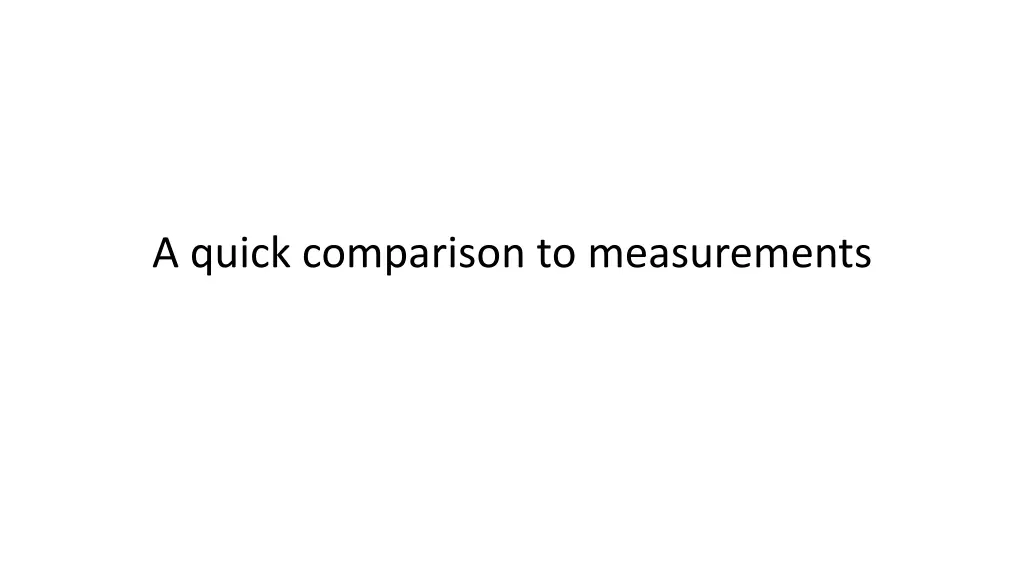 a quick comparison to measurements
