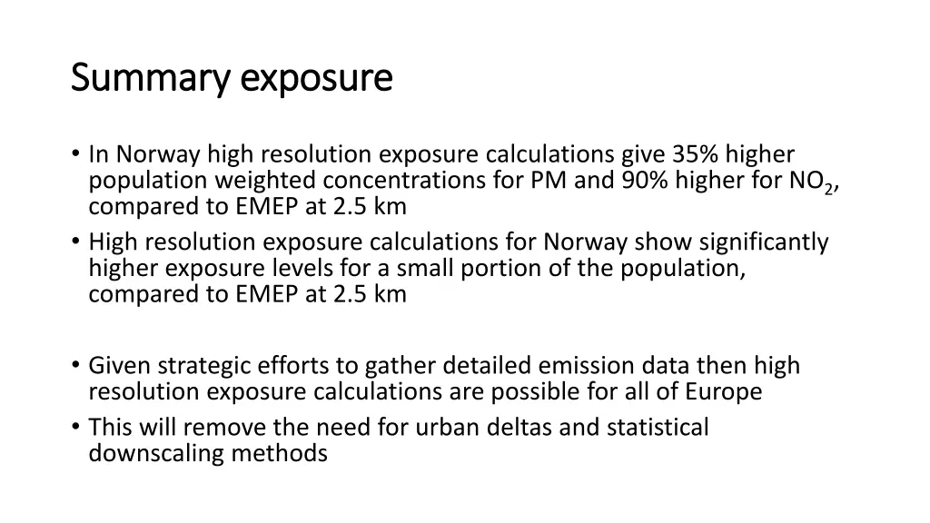 summary exposure summary exposure