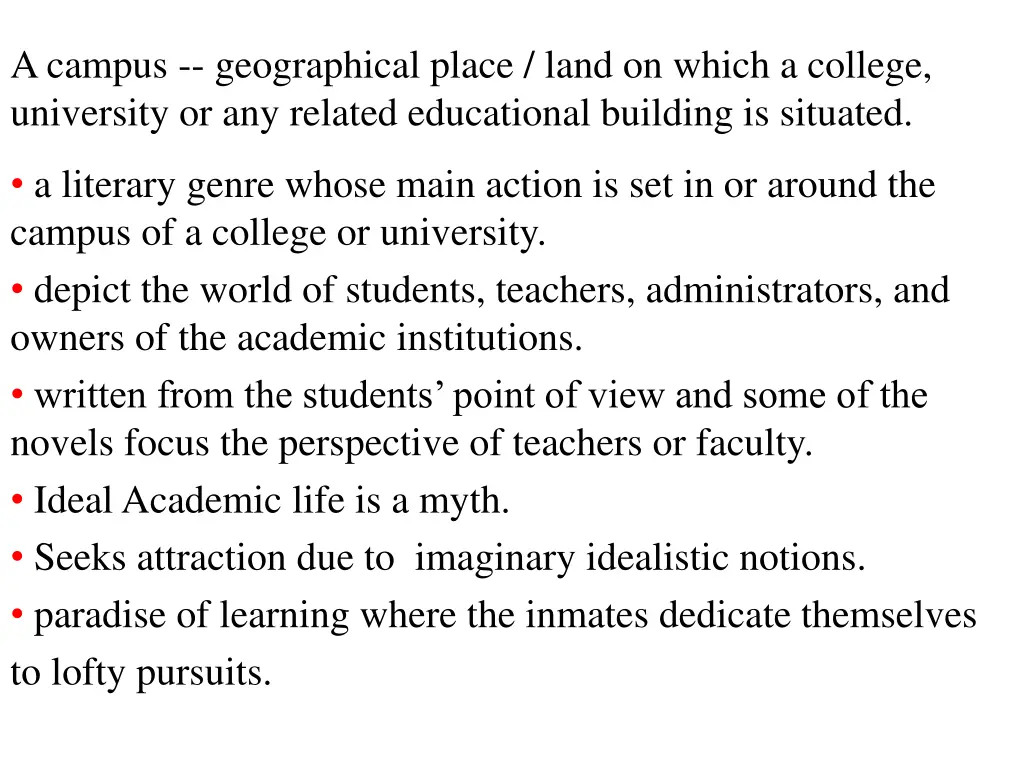 a campus geographical place land on which