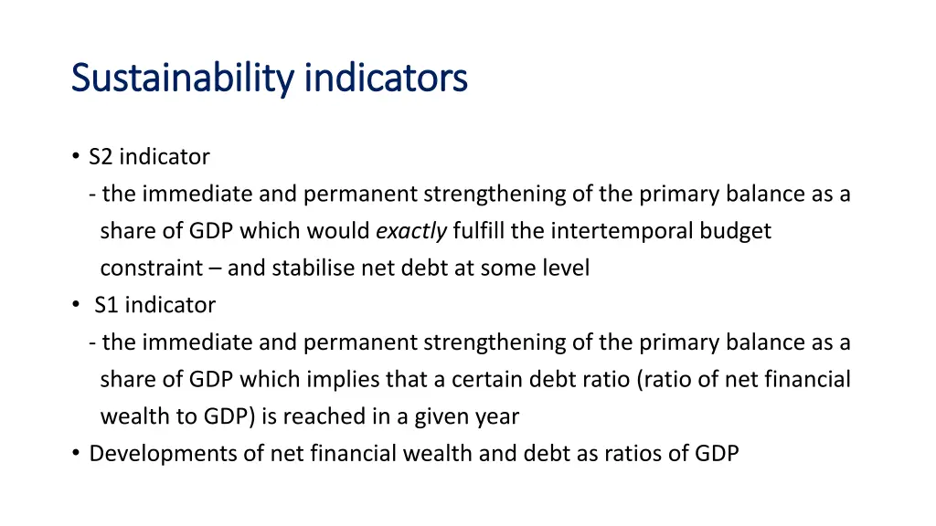 sustainability sustainability indicators