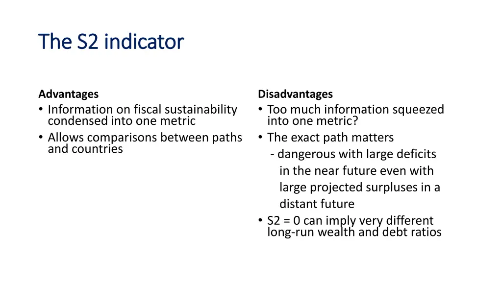 the s2 the s2 indicator indicator