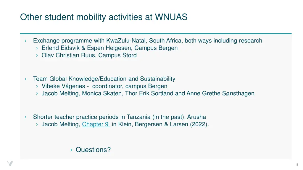 other student mobility activities at wnuas
