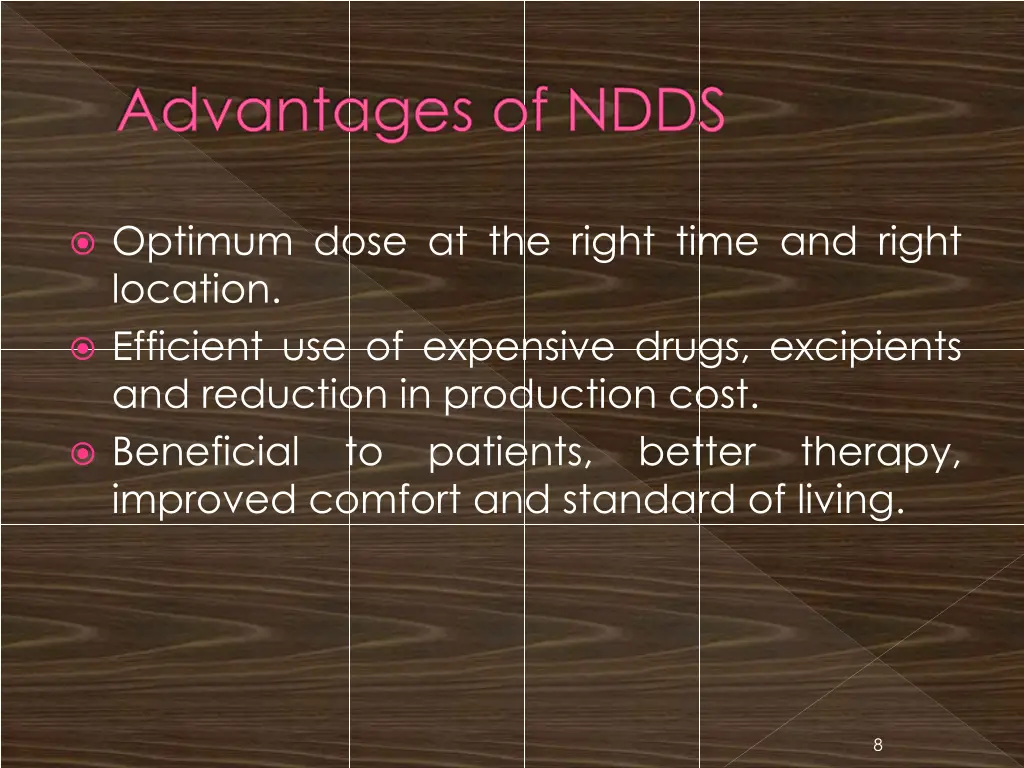 advantages of ndds