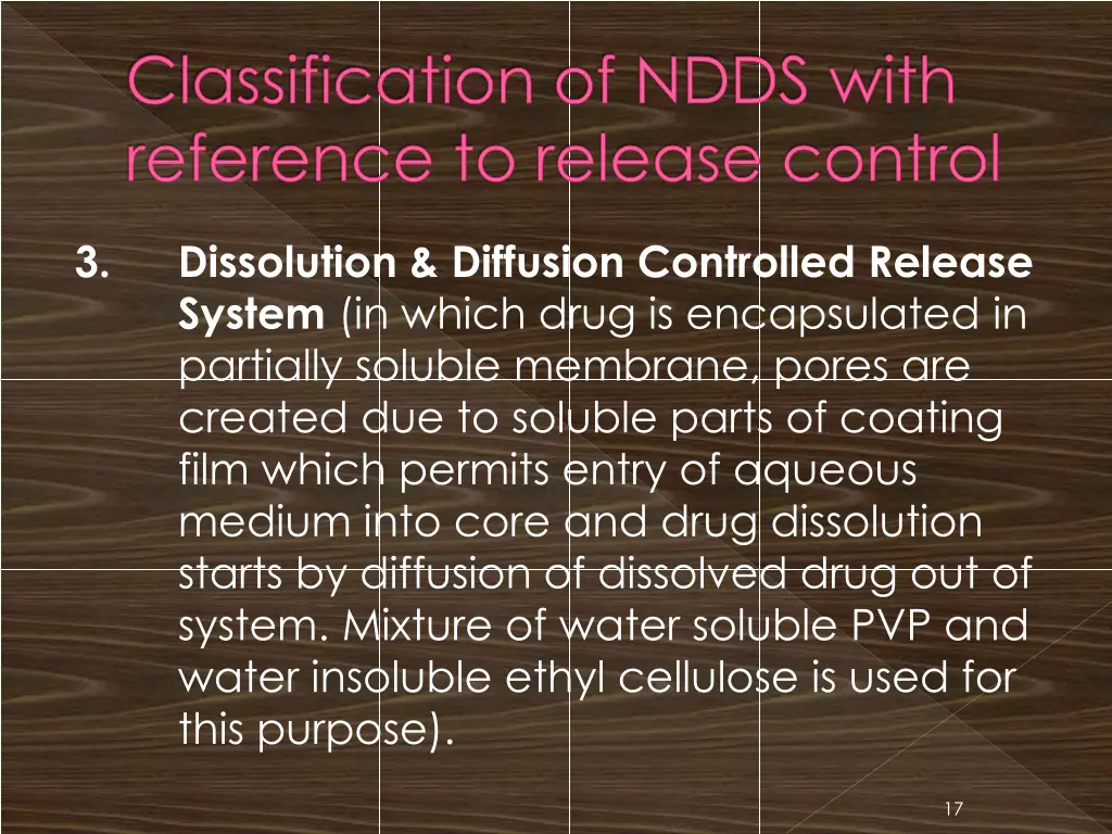 classification of ndds with reference to release 2