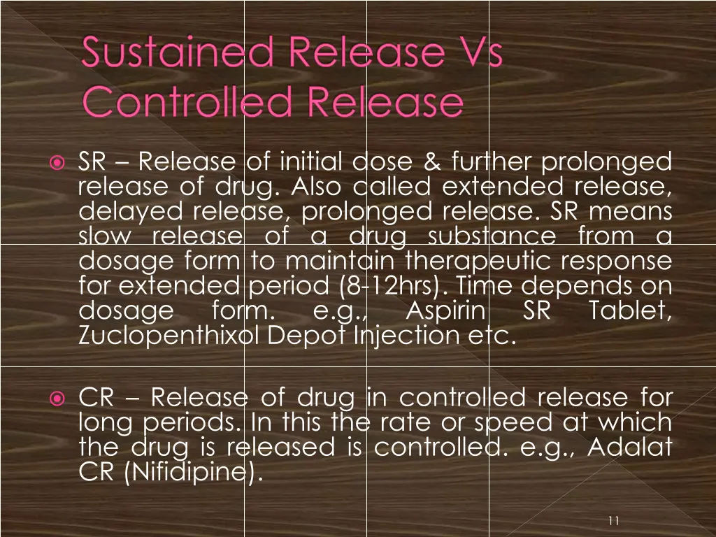 sustained release vs controlled release