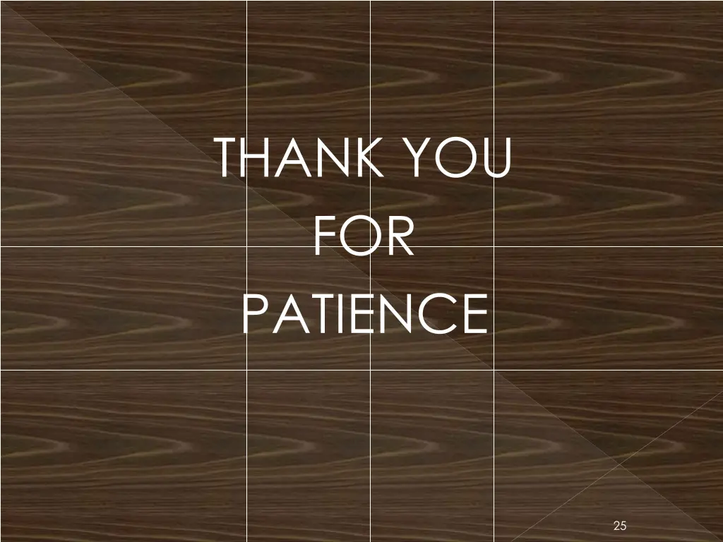 thank you for patience