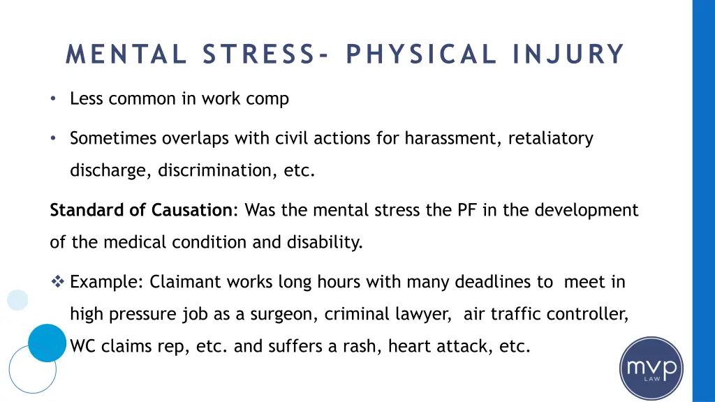 mental stress physical injury