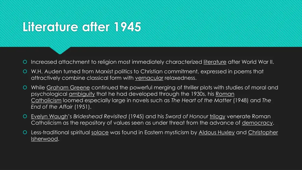 literature after 1945