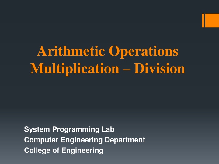 arithmetic operations multiplication division
