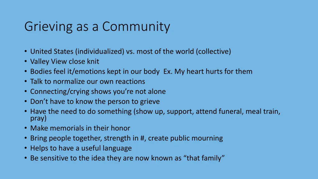 grieving as a community 1