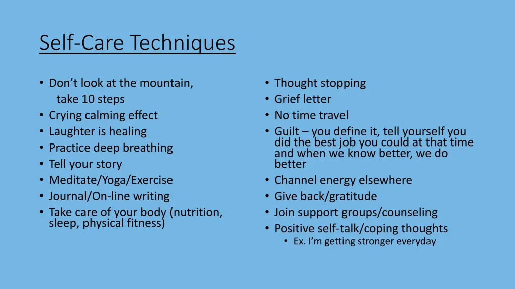 self care techniques