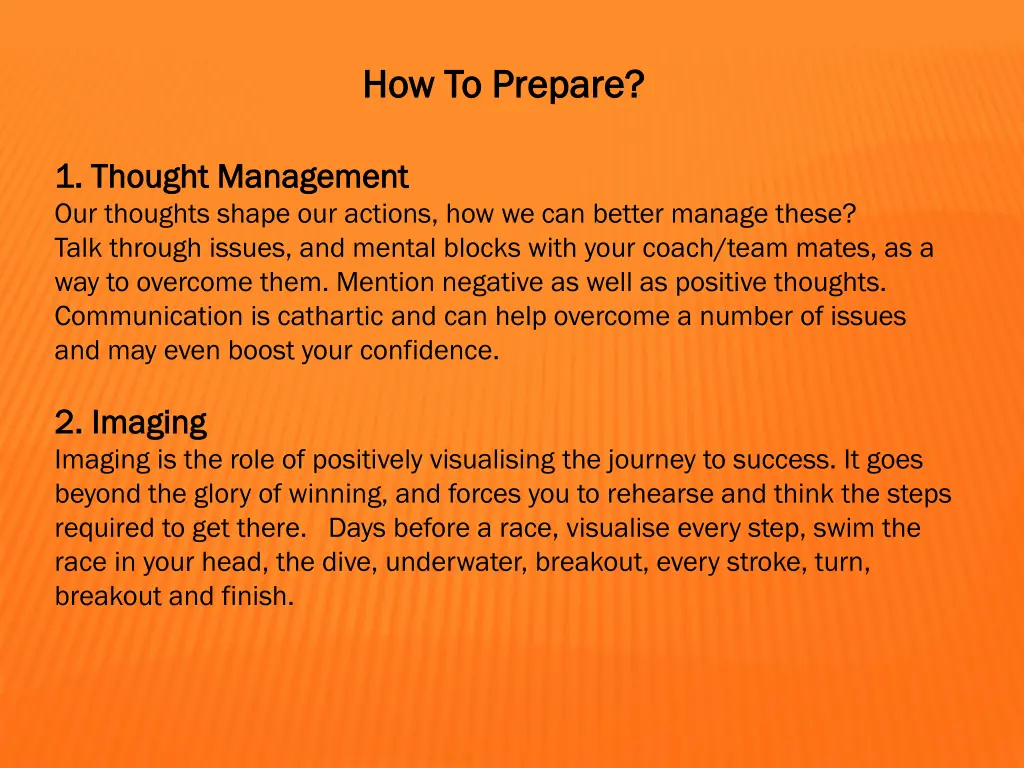 how to prepare how to prepare