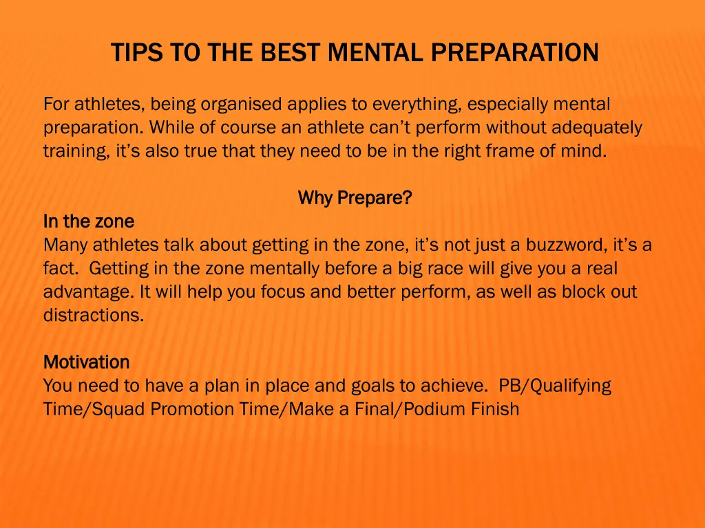 tips to the best mental preparation