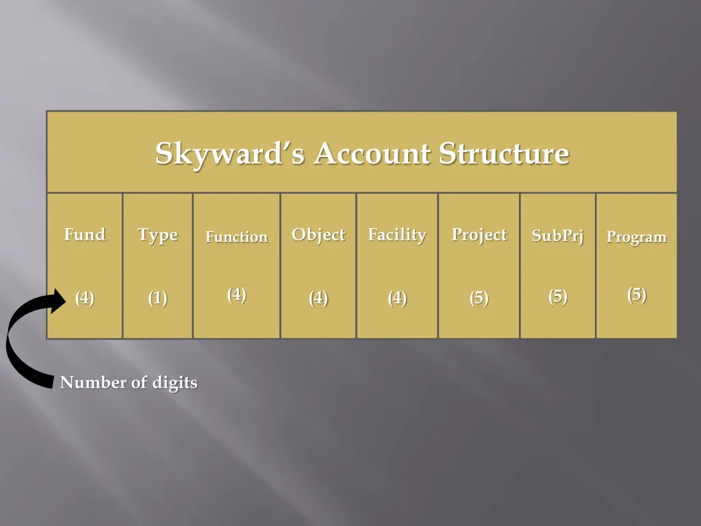 skyward s account structure