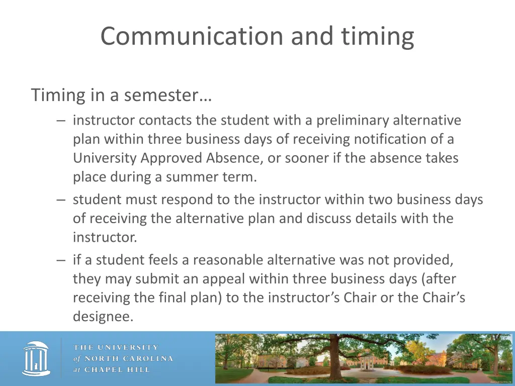 communication and timing