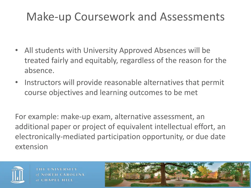 make up coursework and assessments